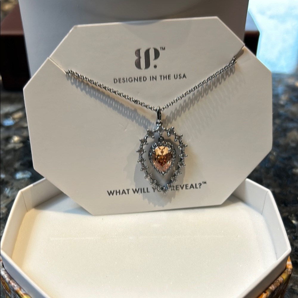 Elegant Silver Necklace with Gold Heart Pendant
